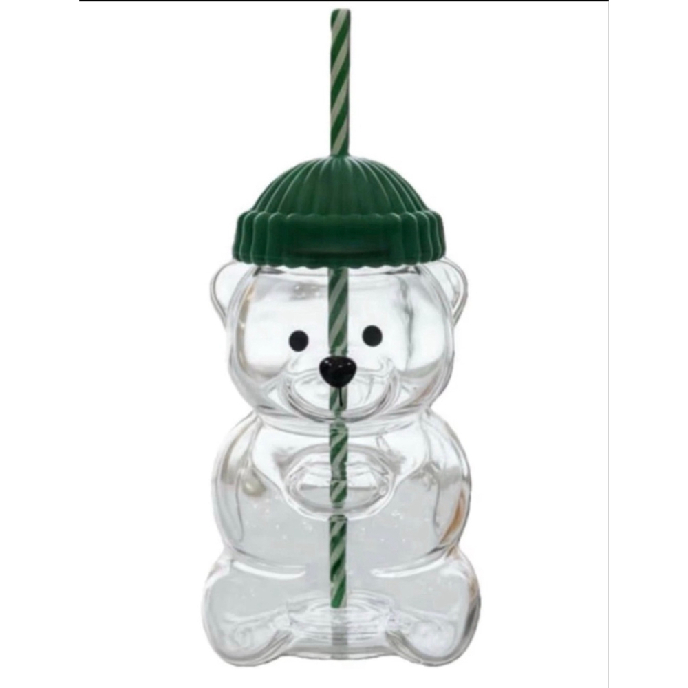 NEW Starbucks Bearista Clear & Green Bottle One Size